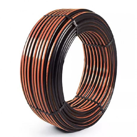 Mangueira Lisa 1" Preta/ Laranja 1 metro - ManguePlast