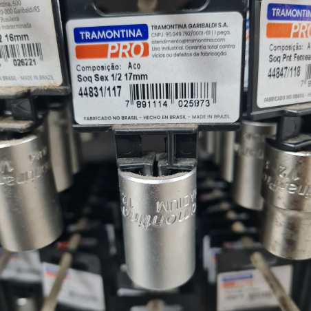 Soquete Sextavado 17mm Encaixe 1/2" - Tramontina