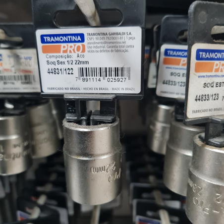 Soquete Sextavado 22mm Encaixe 1/2" - Tramontina