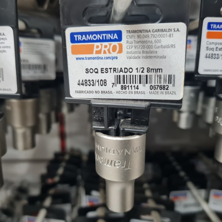 Soquete Sextavado 8mm Encaixe 1/2" - Tramontina