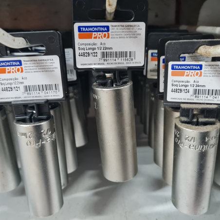 Soquete Estriado Longo 22mm Encaixe de 1/2" - Tramontina