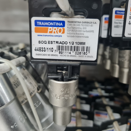 Soquete Estriado 10mm Encaixe de 1/2" - Tramontina