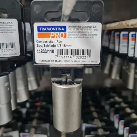 Soquete Estriado 16mm Encaixe de 1/2" - Tramontina