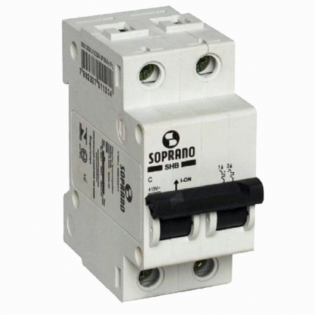 Disjuntor DIN Branco 2P X 25A - Soprano