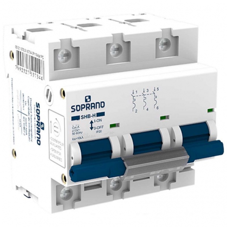 Disjuntor DIN Branco 3P X 125A 10Ka SHB3 - Soprano