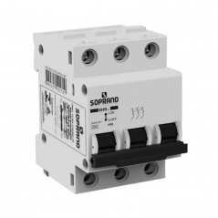 Disjuntor DIN Branco 3P X 25A - Soprano