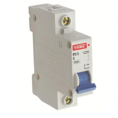 Disjuntor DIN Branco 1P X 25A - Fame