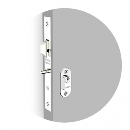 Fechadura para Porta de Correr Externo Cromado BR29 - Soprano