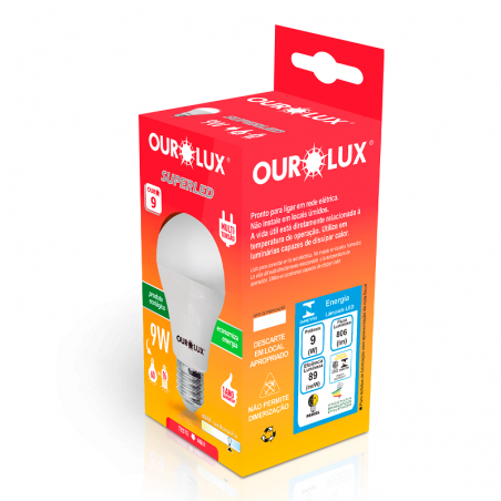 Lâmpada Superled 9w Branca Bivolt - Ourolux