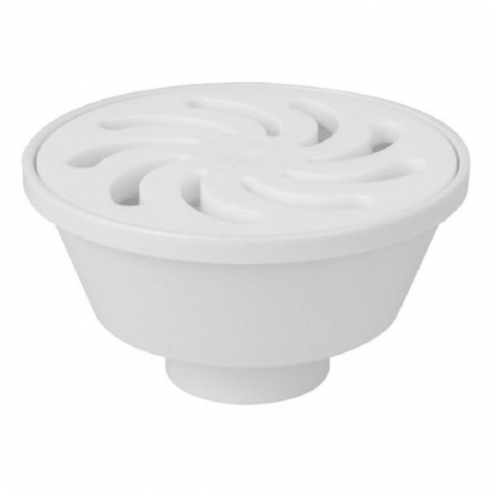 Ralo Sifonado Grelha Redonda Branco 100X38XDN40 - Amanco