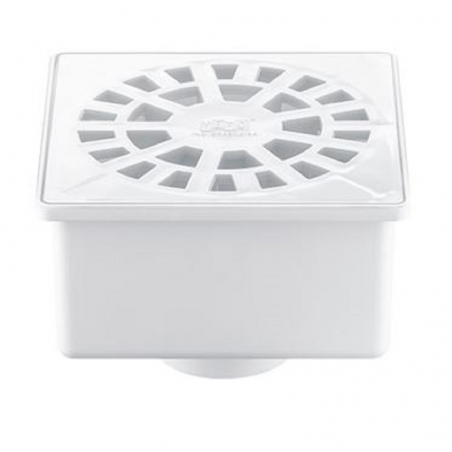 Ralo Sifonado Quadrado Branco Saída Inferior 2269 - Herc