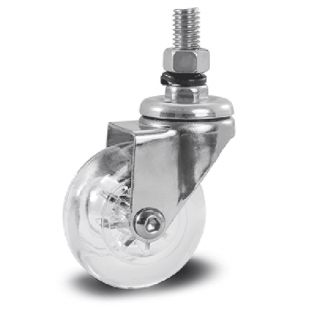 Rodízio Giratório 210 com Espiga e Roda de PVC com Gel Cristal - Colson