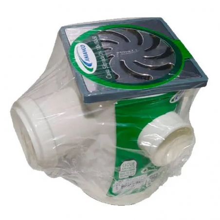 Caixa Sifonada 100X100X50 Grelha Vórtice Cromada Redonda - Amanco