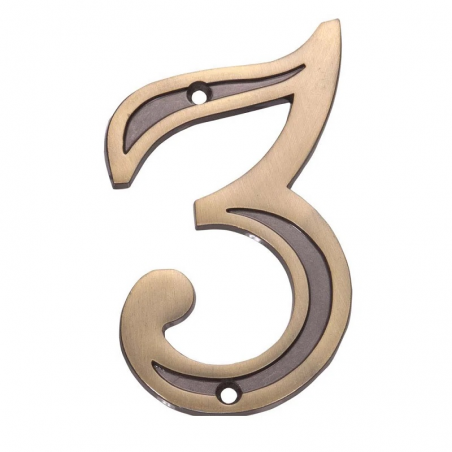 Número Residencial Zamac Latonado Oxidado (3) - União Mundial