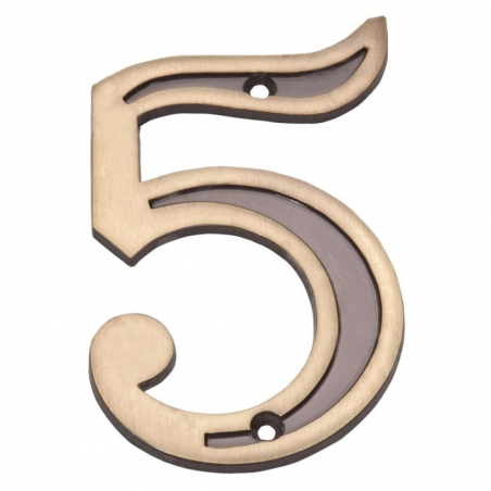 Número Residencial Zamac Latonado Oxidado (5) - União Mundial