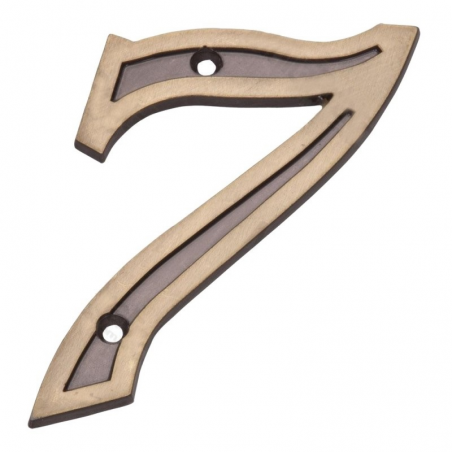 Número Residencial Zamac Latonado Oxidado (7) - União Mundial