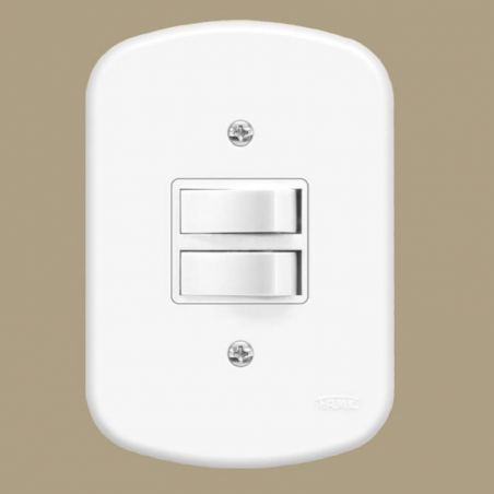 Interruptor 2 Teclas Simples 10A Blanc 0627 - Fame