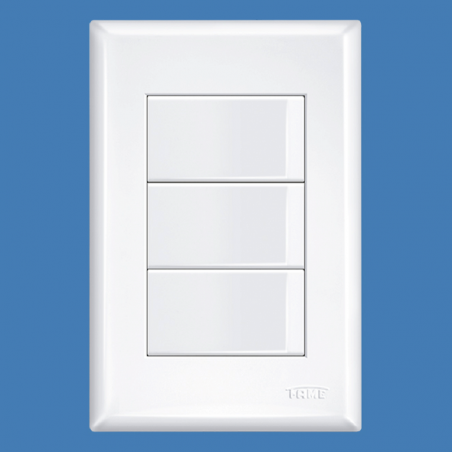 Interruptor 3 Teclas Simples 16A com placa Evidence 2907 - Fame