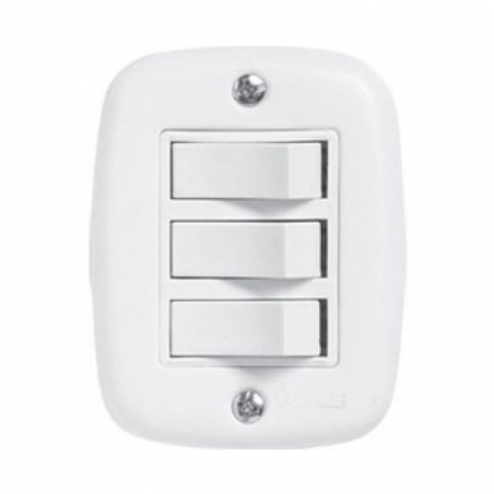 Interruptor 3 Teclas Simples 10A Braco - Pluzie
