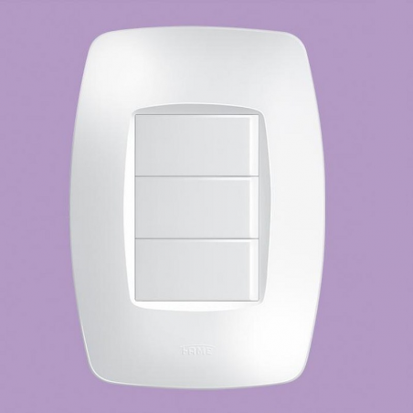 Interruptor 3 Teclas Simples com placa Elegance 2254 - Fame