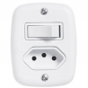 Interruptor Simples + Tomada 2P+T 10A Branco - Pluzie