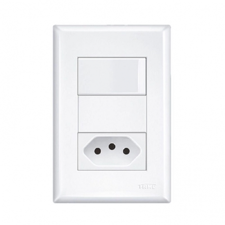 Interruptor Simples + Tomada 2P+T 10A Evidence 2917 - Fame