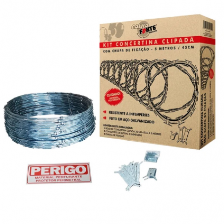 Kit Protetor Perimetral Galvanizada 45cmX5m - Calha Forte
