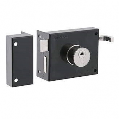 Fechadura Sobrepor Tetra Preta - Soprano