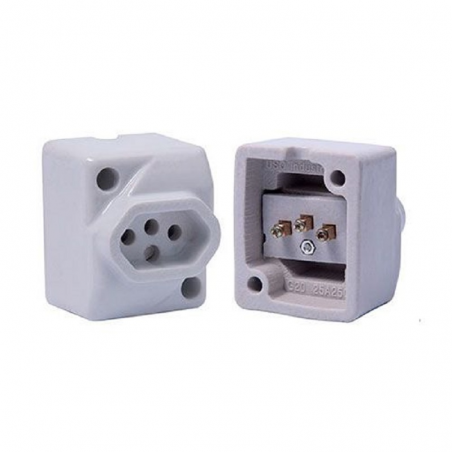 Tomada Porcelana 25A 250V 3P(2P+T) - Germer