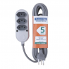 Extensão 3 Tomadas 5mt 10A/250V Cinza - Tramontina