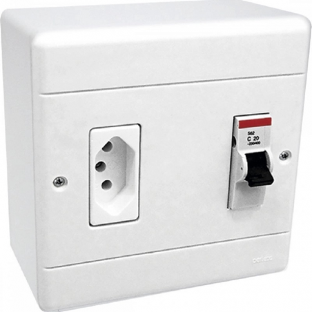 Caixa para Central de Ar Sobrepor + Tomada + 20A Disjuntor 25A - Perlex