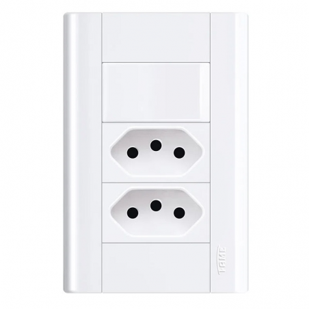 Interruptor Simples + 2 Tomadas 10A Modulare 3535 - Fame