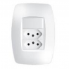 Interruptor Simples 16A + 2 Tomadas 10A Elegance 3539 - Fame