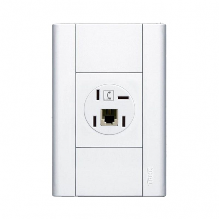 Tomada para Telefone Telebras com RJ11 2V com Placa Modulare - Fame