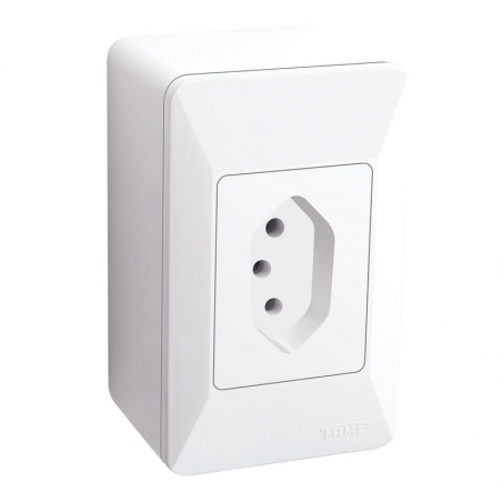 Tomada Padrão 2P+T 10A com Caixa e Placa 1413 - Fame