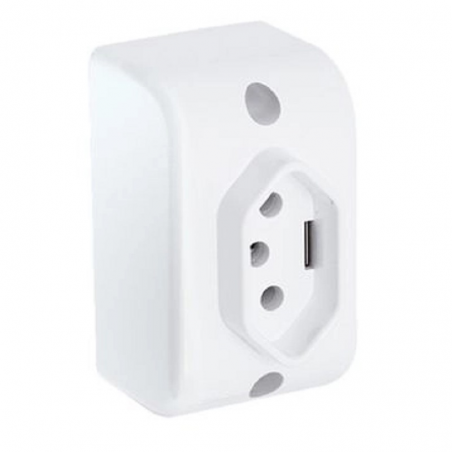 Tomada Padrão 2P+T 10A Sobrepor 2549 - Fame