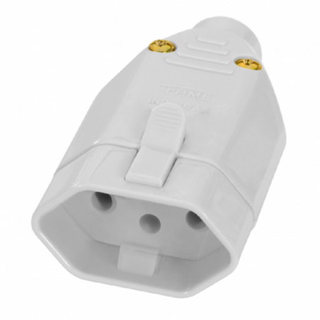 Tomada Padrão 2P+T Junção Fêmea 10A Cinza 1727 - Fame