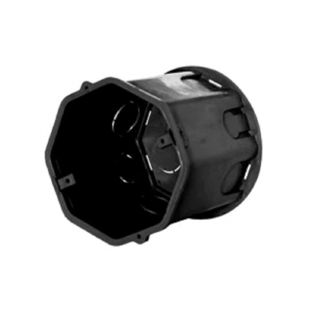 Caixa de Luz Fundo Móvel Duplo Plástica Preta - Mondiale