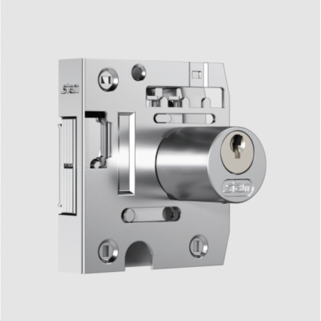 Fechadura Cromada para Vidro Cilindra Redonda 2002 - Stam