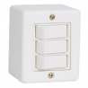 Interruptor Triplo 3 Teclas Simples de Sobrepor 6A 250V - Ilumi