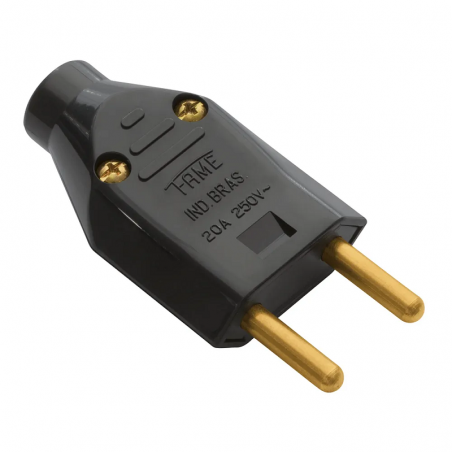 Plug Padrão 2P 20A Preto 2141 - Fame