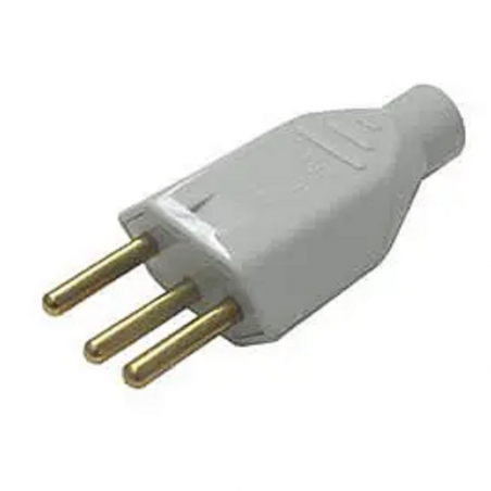 Plug Padrão 2P+T Macho 10A Cinza 1729 - Fame
