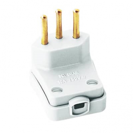 Plug 2P+T ABNT Gigante 10A Branco - Perlex
