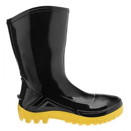 Bota Cano Curto N39 Preto com Solado Amarelo - Marluvas