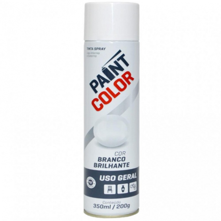 Tinta Spray Branco Brilhante 350ml - Paintcolor