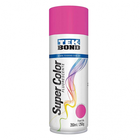 Tinta Spray Super Color Rosa Fluorescente com 350ml/250g - TEKBOND