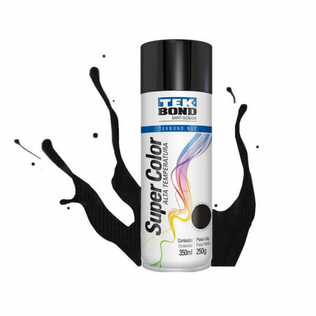Tinta Alta Temperatura 350ml Preto Brilhante - Tekbond