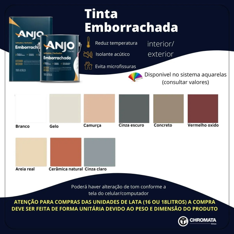 Tinta Emborrachada Cerâmica 3,6L - Anjo