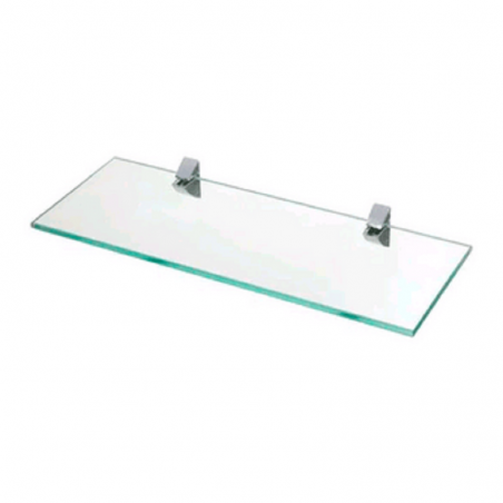 Prateleira Vidro Reto com Suporte Cromado 15x60cm - Prat-k