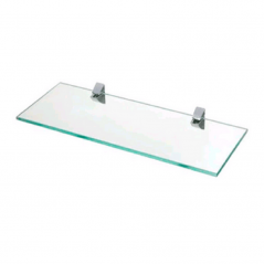 Prateleira Vidro Reto com Suporte Cromado 15x40cm - Prat-k